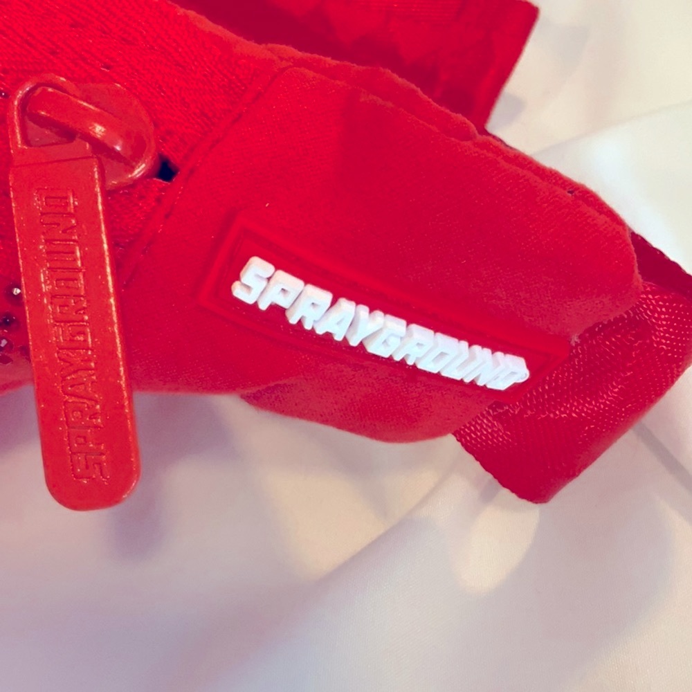 Sprayground Red Faux Crystal TRINITY BLING  Crossbody - Picture 8 of 14